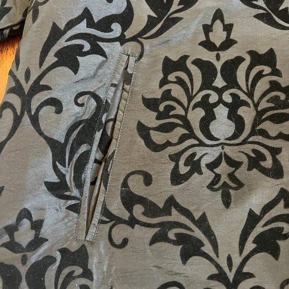 NWT Dorman Boutique Black Blazer Rain Jacket with Velvet Floral Detail Size 3XL - Picture 9 of 11